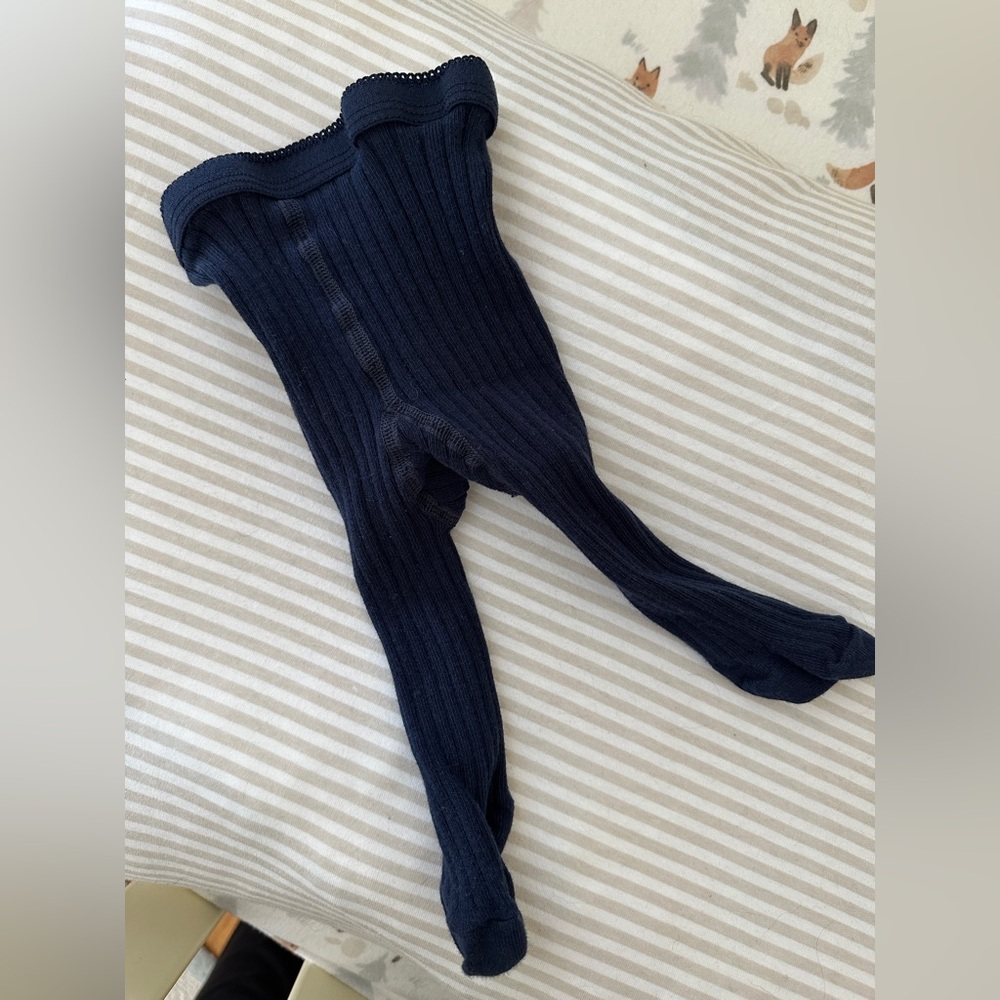 NWOT Navy Ribbed Tights Hanna Andersson